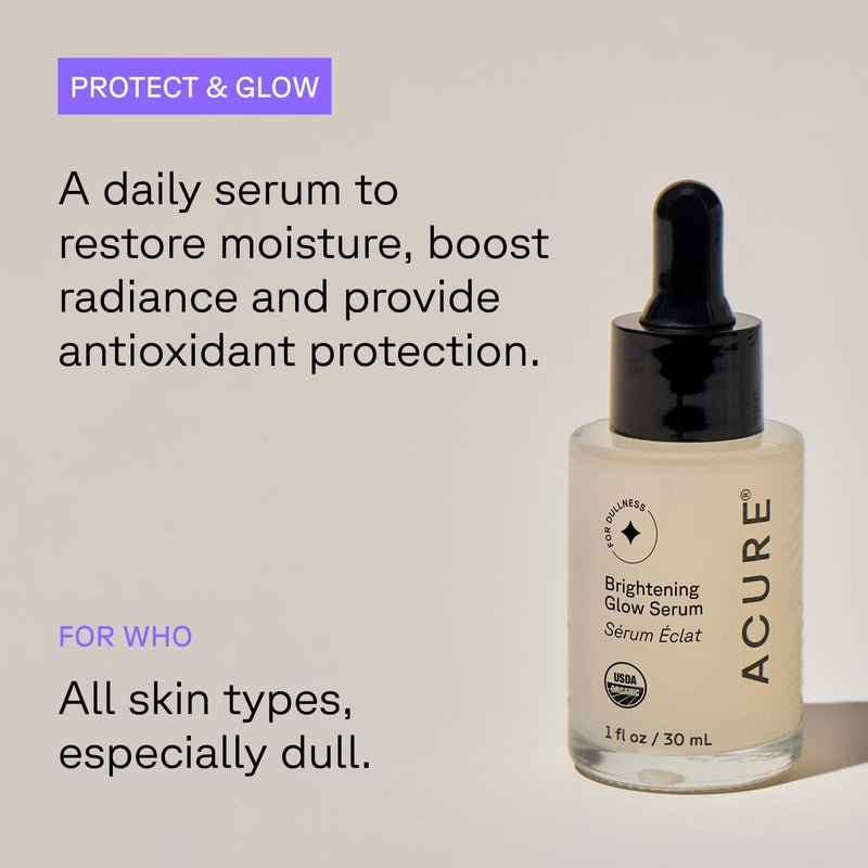 Acure Brightening Glow Serum - Anti Aging Face Serum, Bright Glow for Women & Men, Facial Skincare with Argan Oil and Cranberry Seed Oil, Vegan & Cruelty Free - 1 fl oz - Image 3
