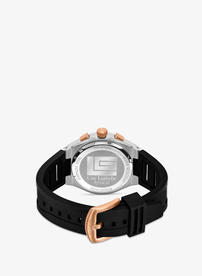 Guy Laroche brown Renaud Brown Dial Brown Leather Strap Chronograph Watch for Men 44.5mm for Men | Best Price UAE