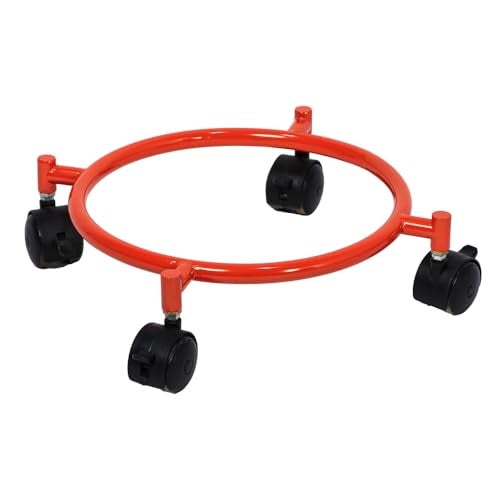 DECOWORLD || Premium Metal Gas Cylinder Trolley with Wheels || Cylinder Stand || Gas Stand ||Trolley for Gas Cylinder || Easy Movable Gas Cylinder Stand (Red) - Image 1