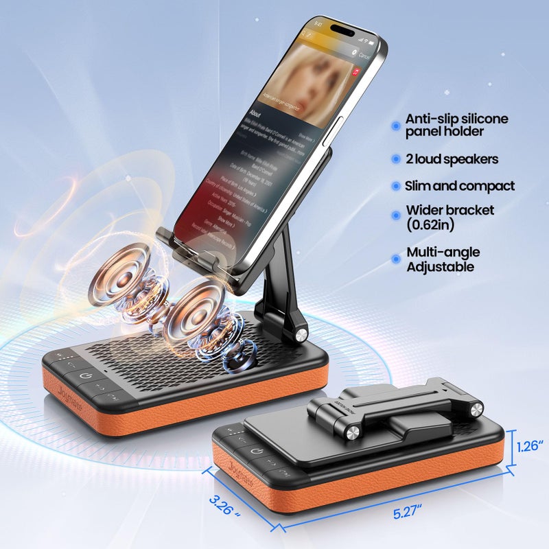 Joymate Gifts for Men and Women, 5000mAh Charging Phone Stand with Bluetooth Speaker Valentines Day Gifts for Him Foldable Phone Holder Birthday Gift for Husband,Wife,Dad,Mom,Teens - Image 3