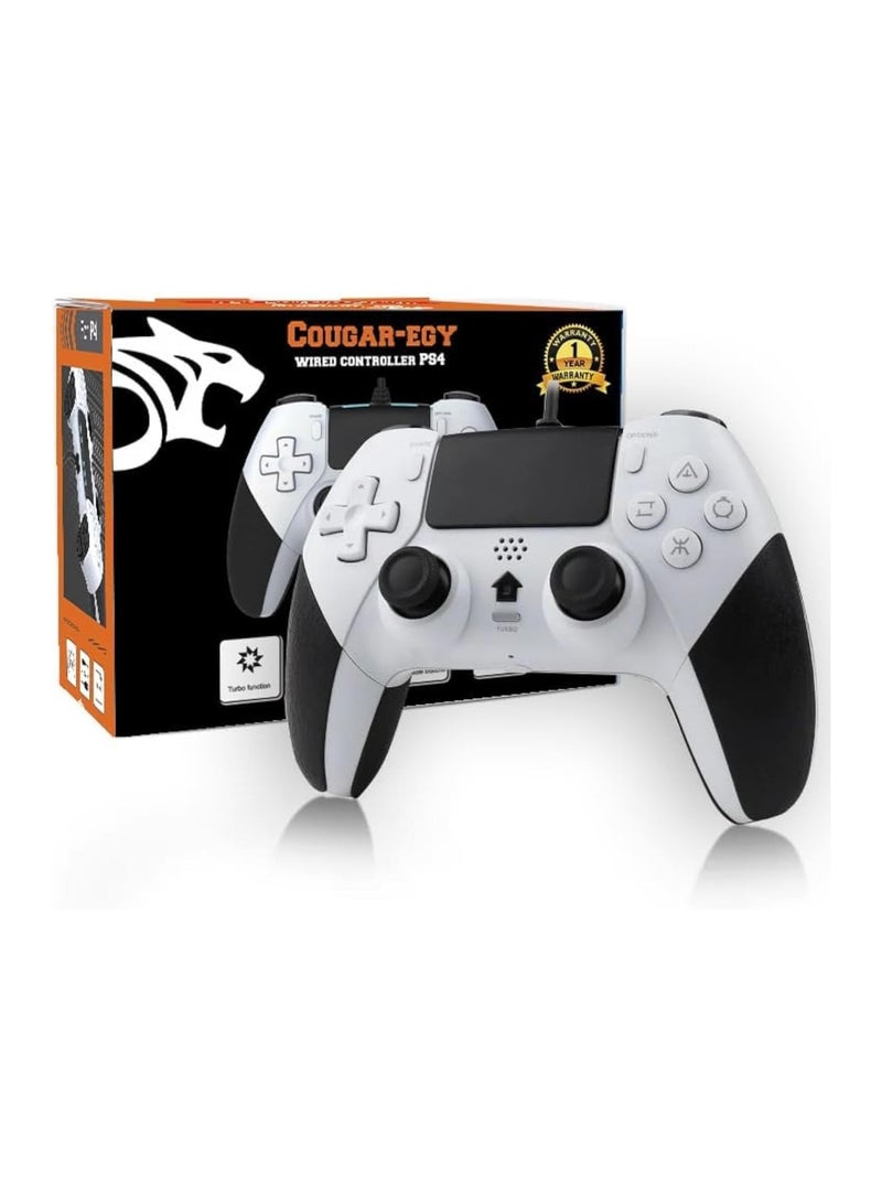 دليل تحكم COUGAR-EGY (T29) سلكي لجهاز PS4/PC مع اهتزاز وتحكم دقيق – أبيض - Image 4
