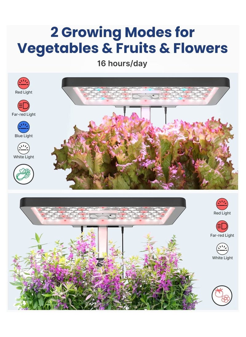 iDOO - iDOO 12 Pods Hydroponics Growing System, Indoor Herb Garden with 23W LED Grow Light, Automatic Timer, Germination Kit with Fan, Height Adjustable for Home Kitchen - Black - Image 1