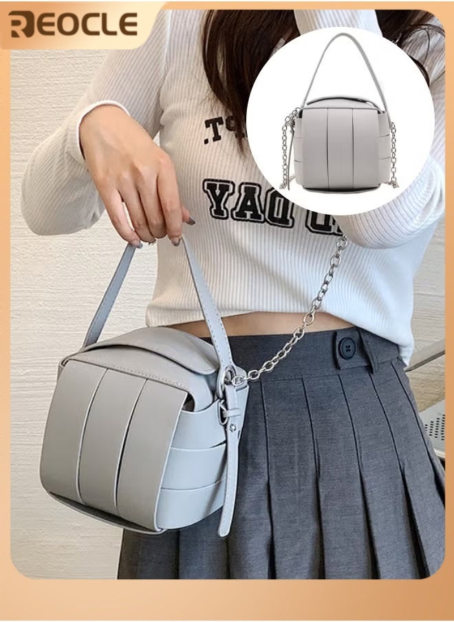 ريوكل حقائب كروس بودي للنساء حقيبة توت صغيرة حقيبة مربعة من الجلد المقاد حقيبة يد عصرية لقضاء الإجازات والسفر والعمل - Image 1