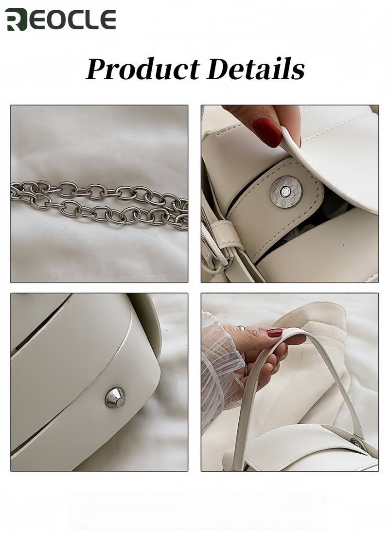 ريوكل حقائب كروس بودي للنساء حقيبة توت صغيرة حقيبة مربعة من الجلد المقاد حقيبة يد عصرية لقضاء الإجازات والسفر والعمل - Image 4