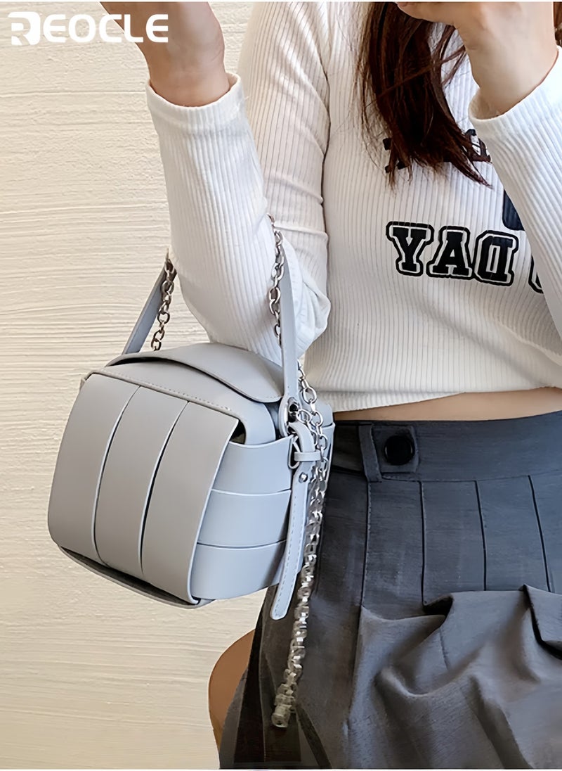 ريوكل حقائب كروس بودي للنساء حقيبة توت صغيرة حقيبة مربعة من الجلد المقاد حقيبة يد عصرية لقضاء الإجازات والسفر والعمل - Image 2