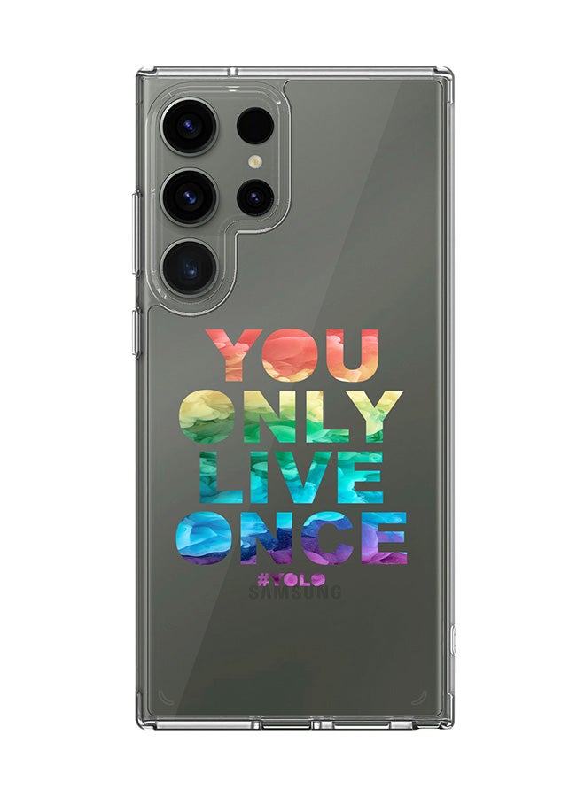Stylizedd Classic Clear Case for Samsung Galaxy S25 Ultra , Hybrid Soft Case Flexible Edges Anti Drop TPU PC Gel Thin Transparent Cover - YOLO - Image 1