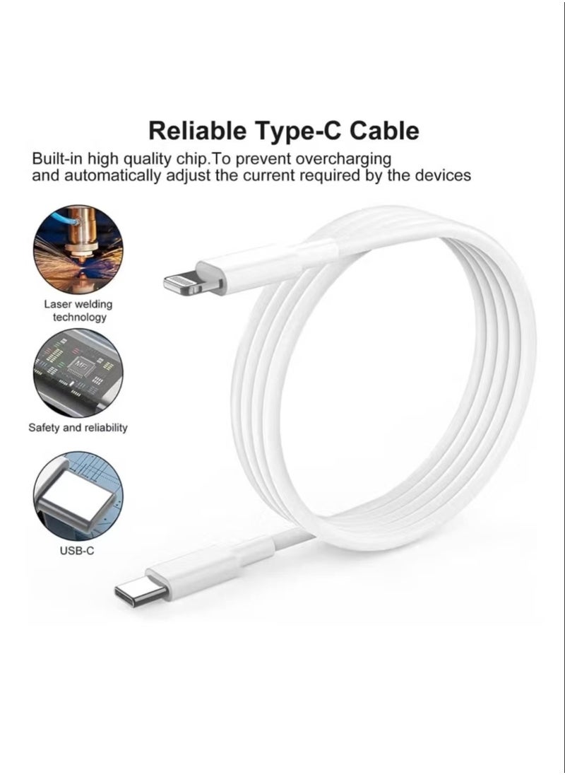 iPhone 20W Fast Charger | USB C Wall Fast Charger with USB C to Lightning Cable Compatible with iPhone 14/14 Pro/14 Pro Max/13/12/SE2020/11/XR/XS Max/X/iPad