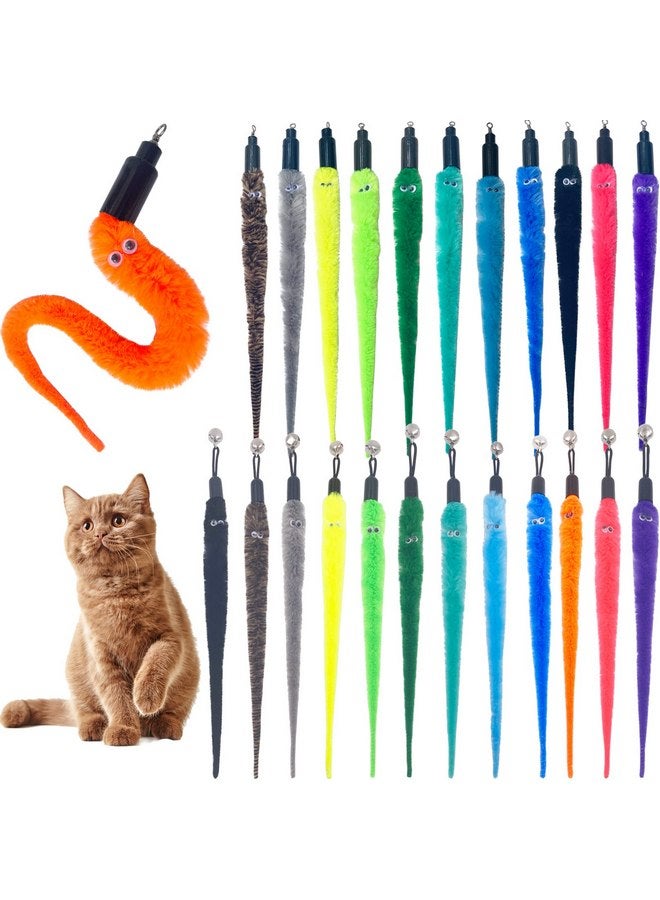 TIENAILING Cat Worm Toy Refills Cat Wand Replacement Worms, 24 PCS Cat Worms Refill, Interactive Cat Wand Attachments Worms for Cat Toys - Image 1