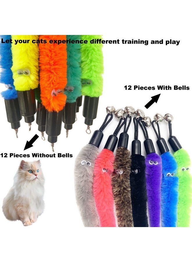 TIENAILING Cat Worm Toy Refills Cat Wand Replacement Worms, 24 PCS Cat Worms Refill, Interactive Cat Wand Attachments Worms for Cat Toys - Image 3