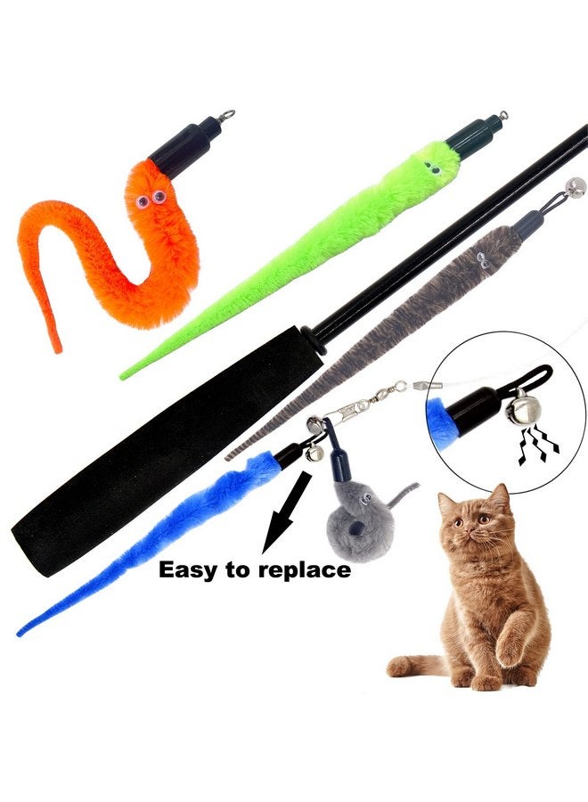 TIENAILING Cat Worm Toy Refills Cat Wand Replacement Worms, 24 PCS Cat Worms Refill, Interactive Cat Wand Attachments Worms for Cat Toys - Image 5