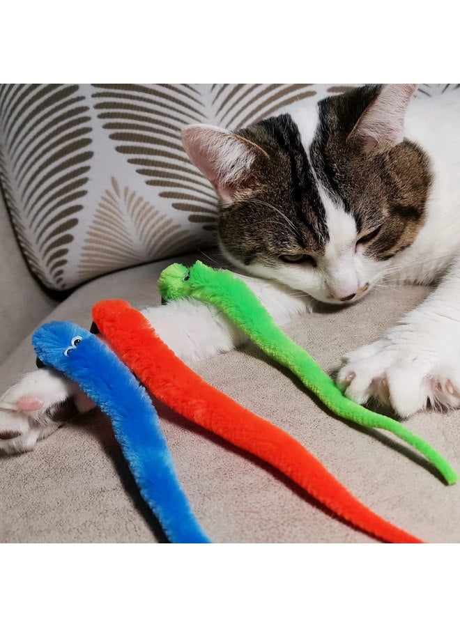 TIENAILING Cat Worm Toy Refills Cat Wand Replacement Worms, 24 PCS Cat Worms Refill, Interactive Cat Wand Attachments Worms for Cat Toys - Image 2