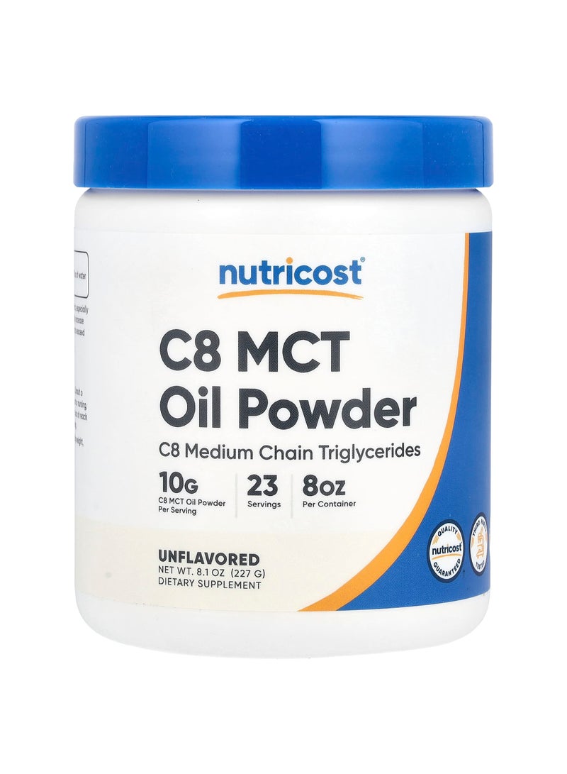 Nutricost C8 MCT Oil Powder, Unflavored, 8.1 oz (227 g)
