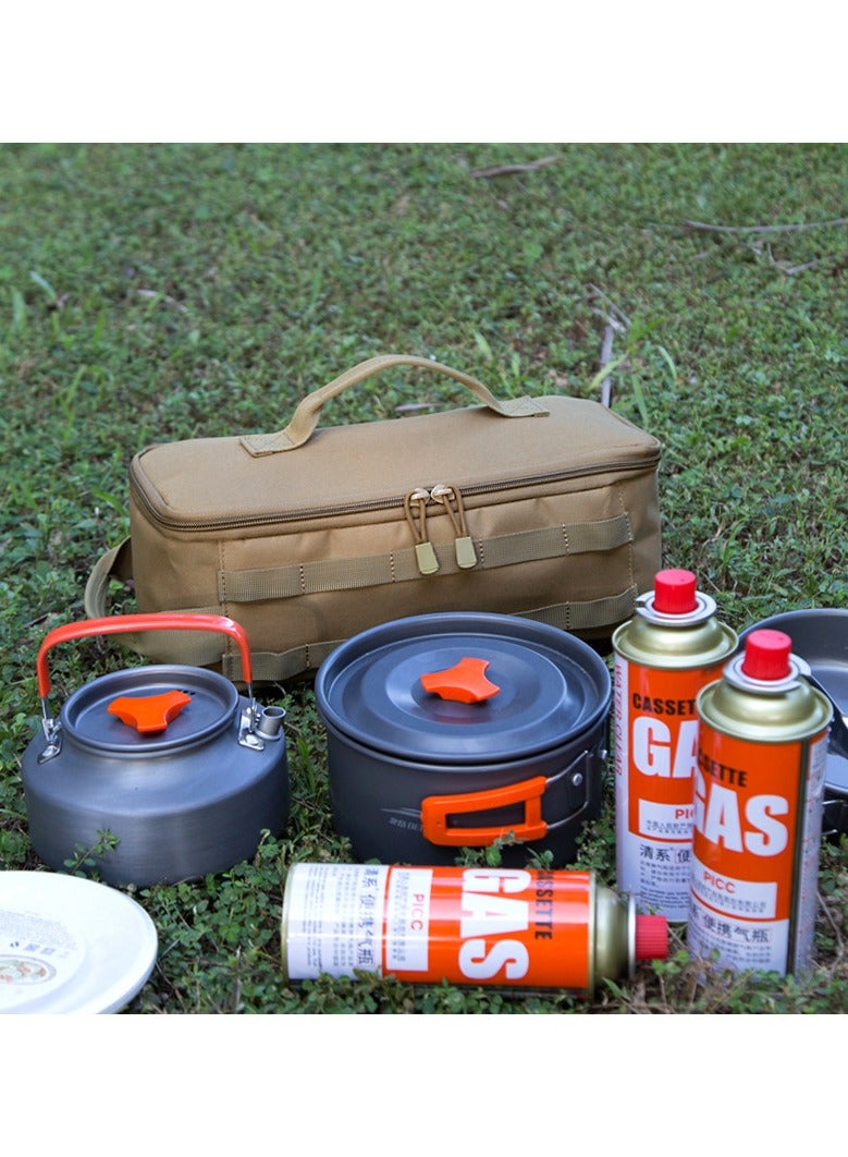 general Camping Tactical Bag Outdoor Multi-functional Cutlery Set Pot Anti-collision Picnic Bag Ice Bag Cassette Stove Storage Bag - Image 2