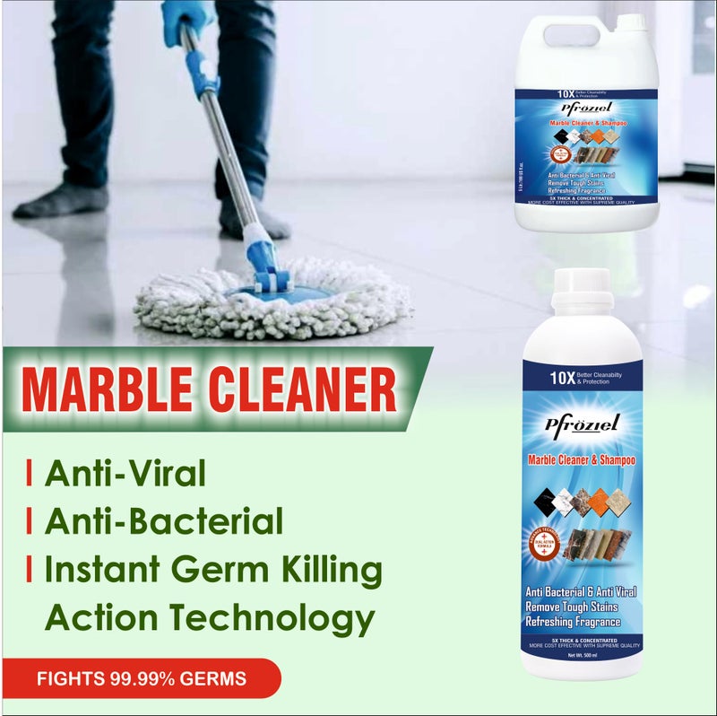 Pfroziel Marble and Granite Floor Cleaner Shampoo | Natural, Plant-Based Ingredients | Removes Anti-Viral, Anti-Bacterial, Biodegradable Safe for Home, Kitchen and Bathroom Floors, 1L (Pack of 1) - Image 2