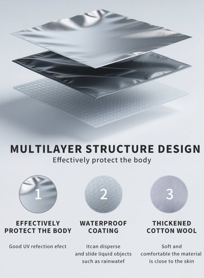 Multi-Layers Car Cover Waterproof All Weather for Automobiles, Outdoor Full Cover Windproof, Sand proof, Rain proof, UV proof Car Covers with Zipper Door Car Protection White, XXL - Image 4