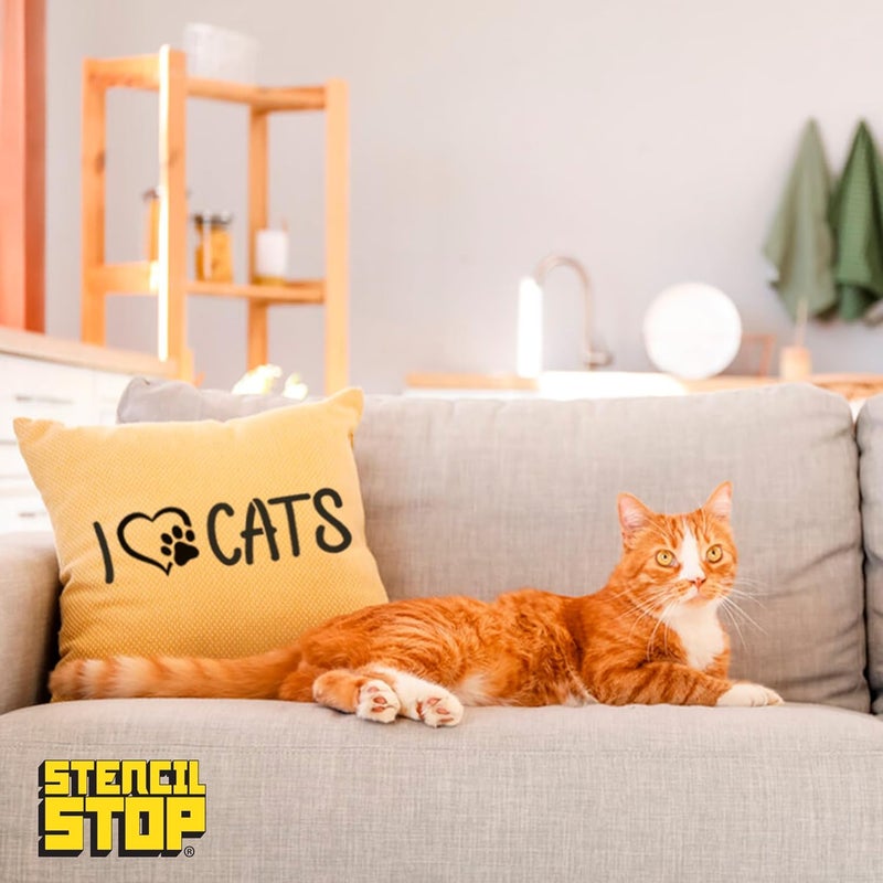 Stencil Stop Cat Lovers Stencil Set | Reusable Cat Paw Print Stencils for Painting on Wood, Walls, Fabric, Rocks & DIY Crafts | Durable 14 Mil Mylar Plastic | Multiple Sizes for Creative Projects - Image 4