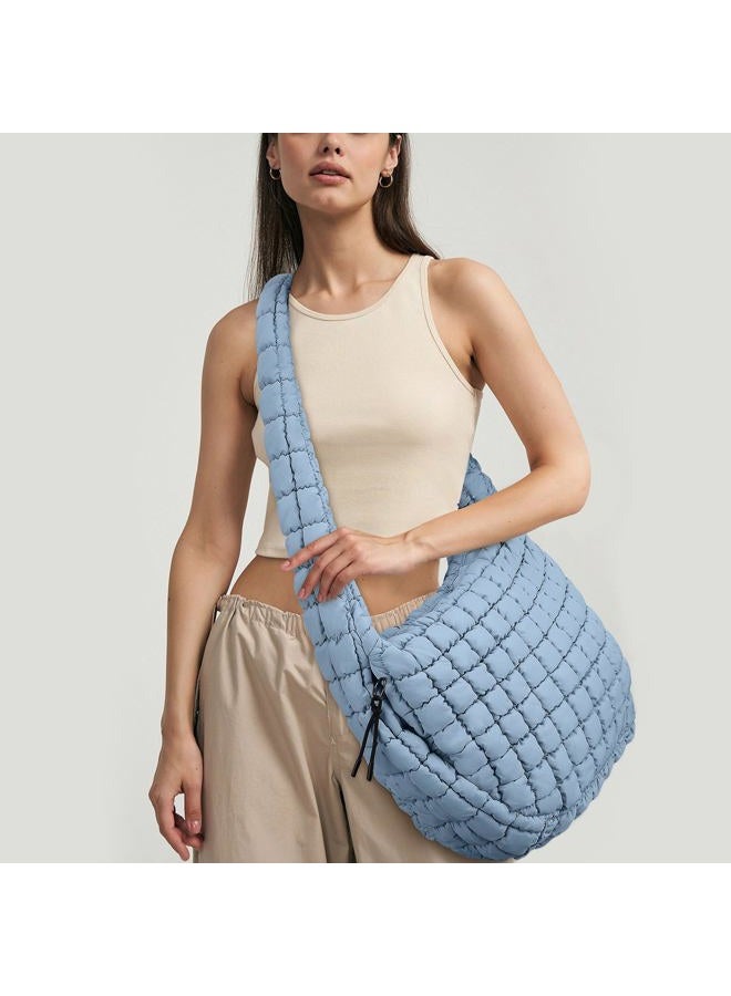 Juoxeepy Quilted Tote Bag Large Carryall Puffer Shoulder Lightweight Padding Hobo - Image 3
