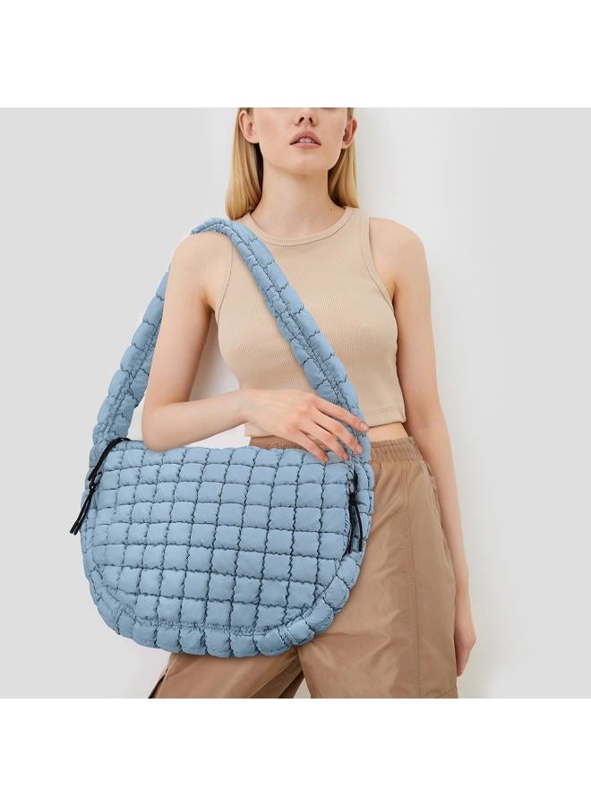 Juoxeepy Quilted Tote Bag Large Carryall Puffer Shoulder Lightweight Padding Hobo - Image 2