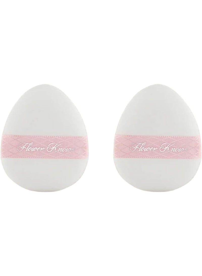 Flower Knows Mini powder puff (2 pcs), flocked powder puff, dry powder puff for powder products. - Image 1