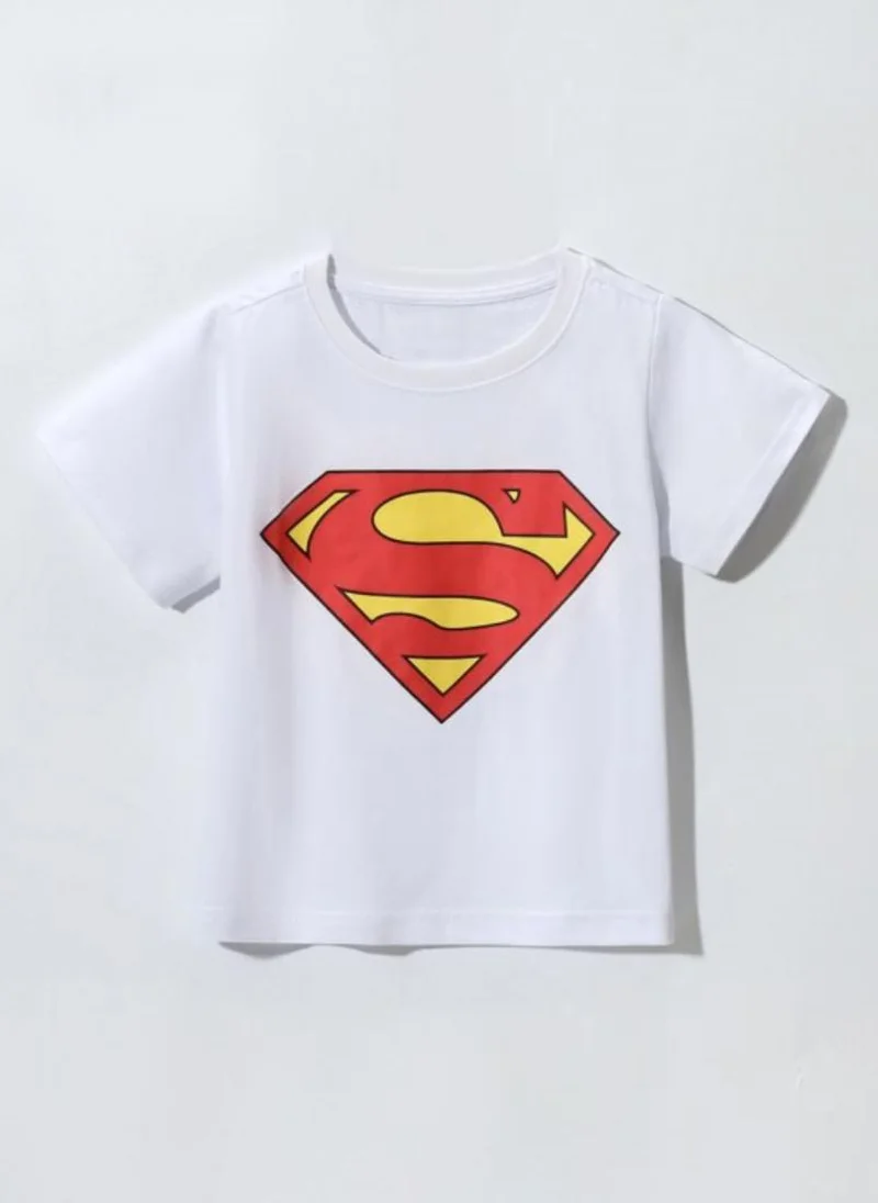 يونيكي White Printed  Round Neck T-shirt