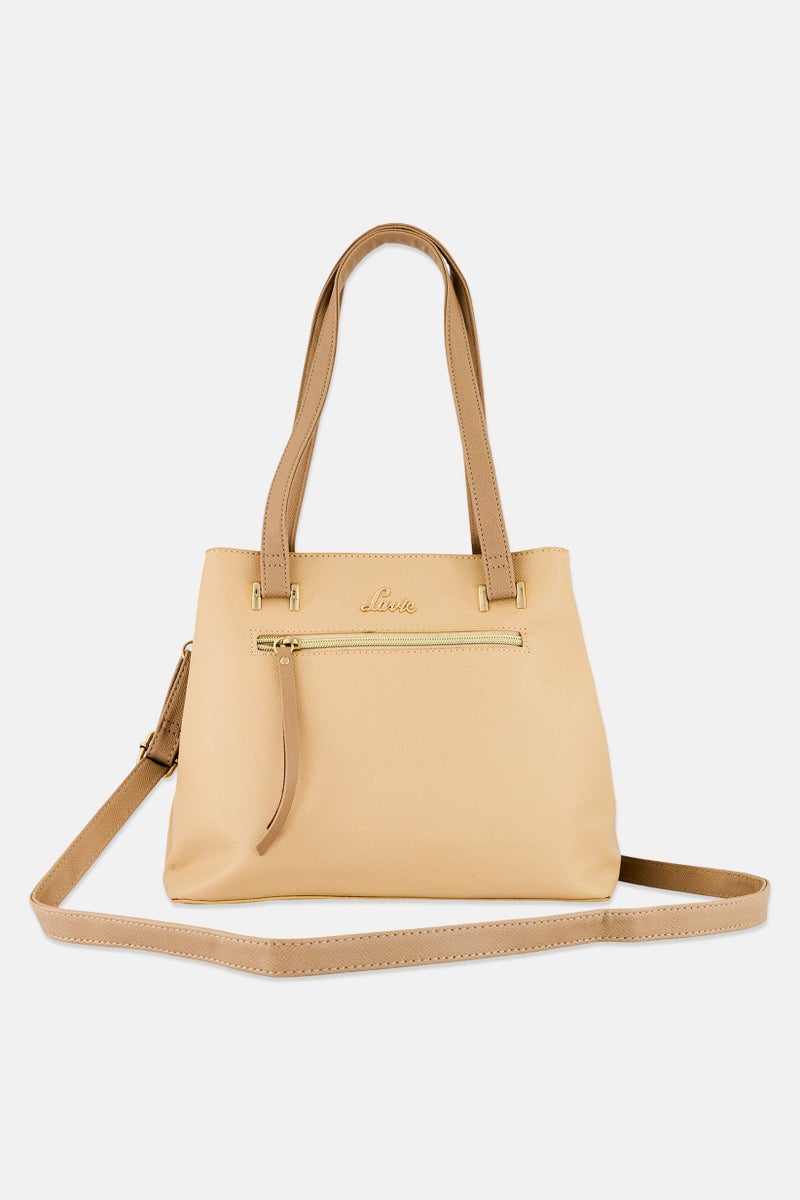 Lavie Women Brand Logo Santchels, Beige - Image 1