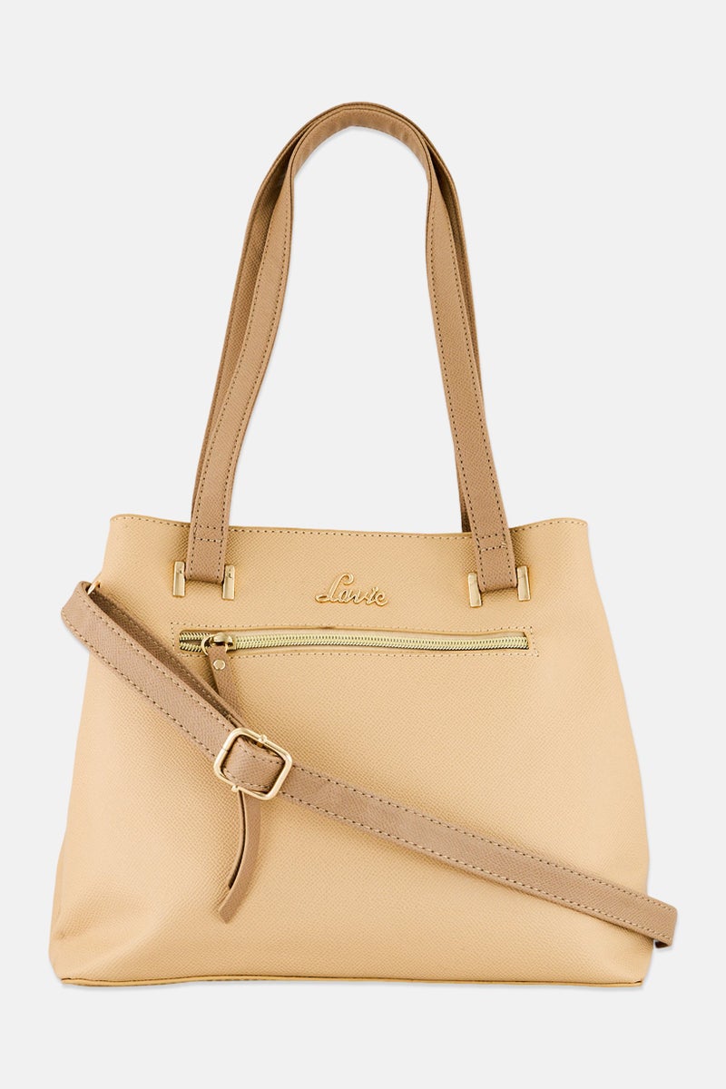 Lavie Women Brand Logo Santchels, Beige - Image 2