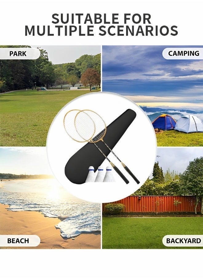 GROIC 2 Pieces Badminton Set,Outdoor sports set,Badminton Set Including 1 Badminton Bag,2 Rackets,3 badminton balls,1 Replacement Grip Tapes  - Image 5