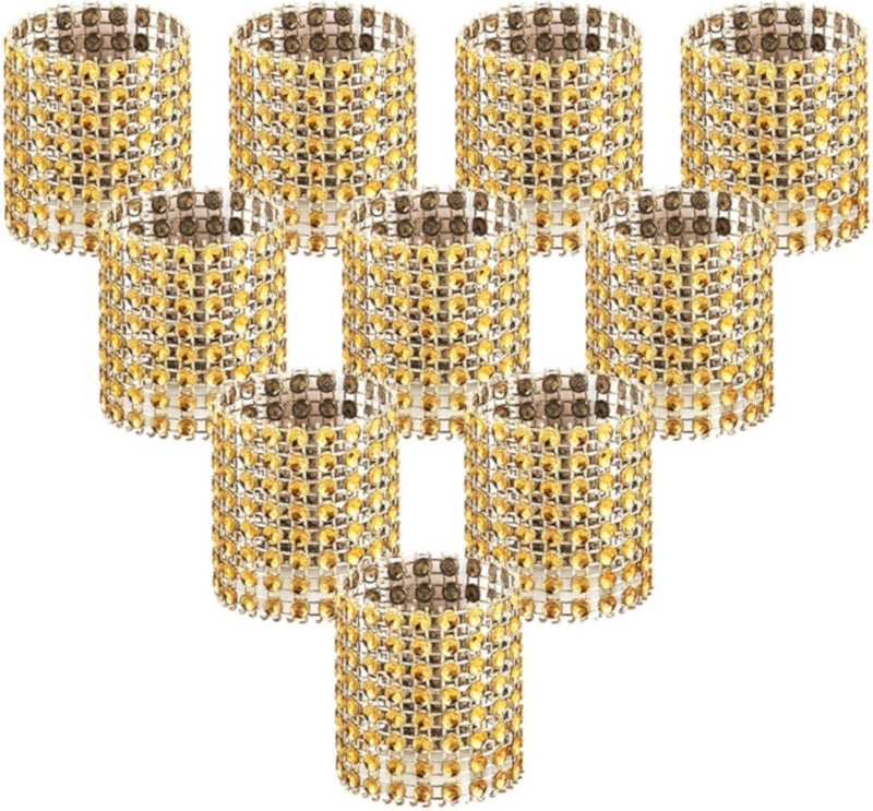 Accmor 100pcs Napkin Rings, Gold Napkin Rings Buckles for Table Decorations, Wedding, Dinner, Party, DIY Decoration