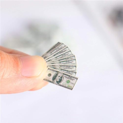 SXFSE 112 Dollhouse Miniature Scene Model Mini 200 Pieces Dollar Bills Set Multicolored - Image 1