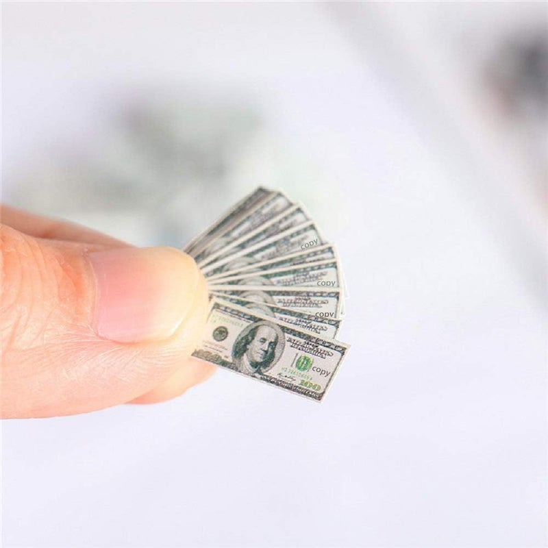 SXFSE 112 Dollhouse Miniature Scene Model Mini 200 Pieces Dollar Bills Set Multicolored - Image 4