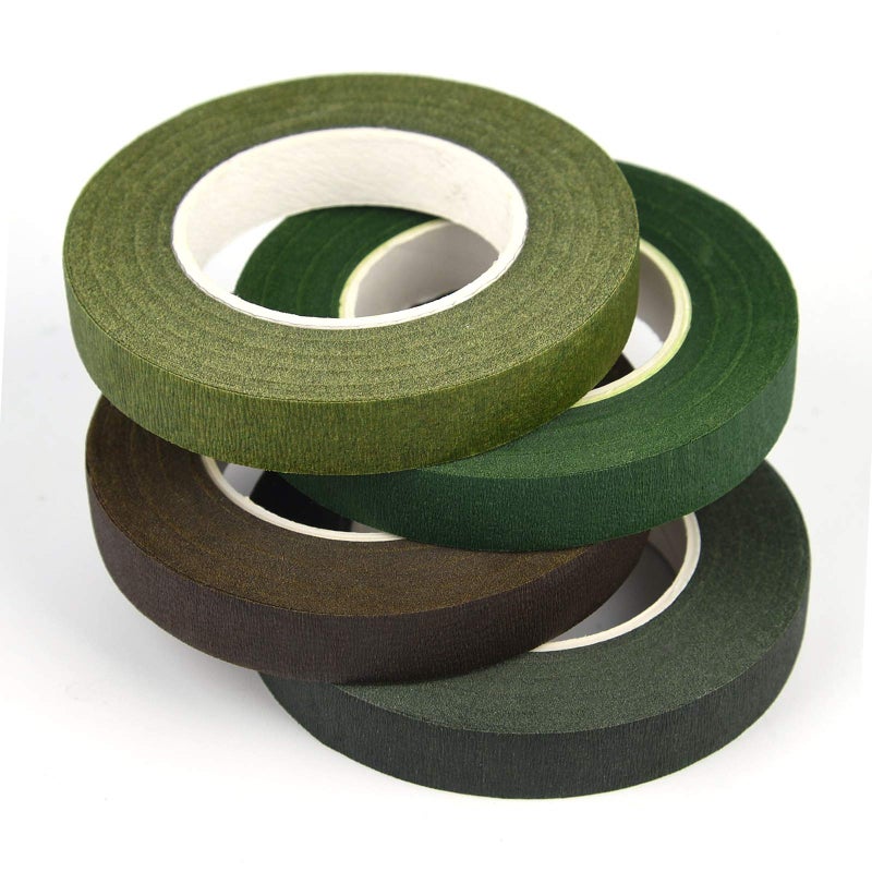 KUUQA 4 Rolls 1/2" Wide Floral Tapes for Bouquet Stem Wrapping and Floral Crafts,Wedding Bouquet,Dark Green,Light Green,Grass Green,Dark Brown - Image 3