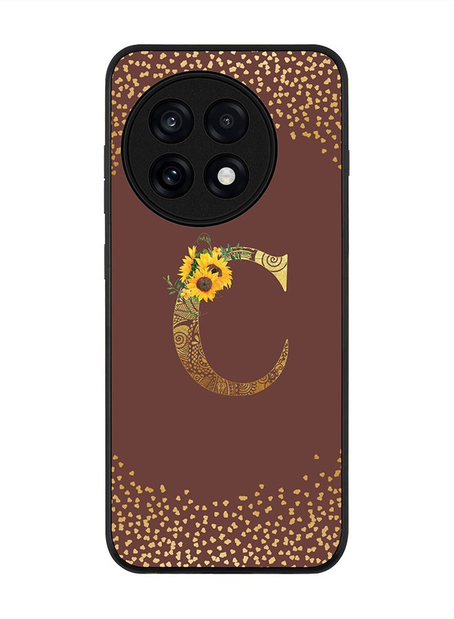 Stylizedd For OnePlus 13R / Ace 5 Pro Case,Slim fit Camera Protection, Shockproof Thin Phone cover  - Custom Floral Monogram - C  (Brown ) - Image 1