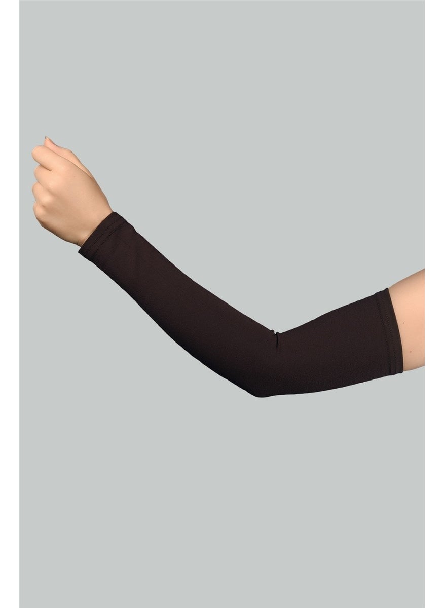 Altobeh Practical Hijab Sleeve Combed Cotton Prayer Sleeve Plain - Dark Brown 