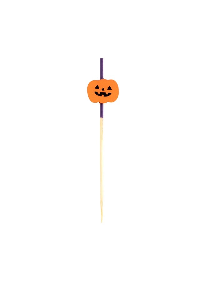 Restaurantware 3.9 x 0.7 Inch Party Toothpicks, 1000 Disposable Cocktail Skewers - Jack-O-Lantern Decoration, Sharp Tips, Orange Bamboo Decorative Cocktail Picks, Durable, Versatile - Image 1