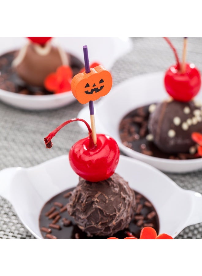 Restaurantware 3.9 x 0.7 Inch Party Toothpicks, 1000 Disposable Cocktail Skewers - Jack-O-Lantern Decoration, Sharp Tips, Orange Bamboo Decorative Cocktail Picks, Durable, Versatile - Image 3
