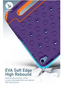 Moxedo Moxedo Rugged Protective EVA Silicone Kids Case Cover, Shockproof DIY 3D Cartoon Pattern with Pencil Holder, Stand and Handle Grip Compatible for Apple iPad 2022 (10th Gen) 10.9 inch – Purple  - Image 3