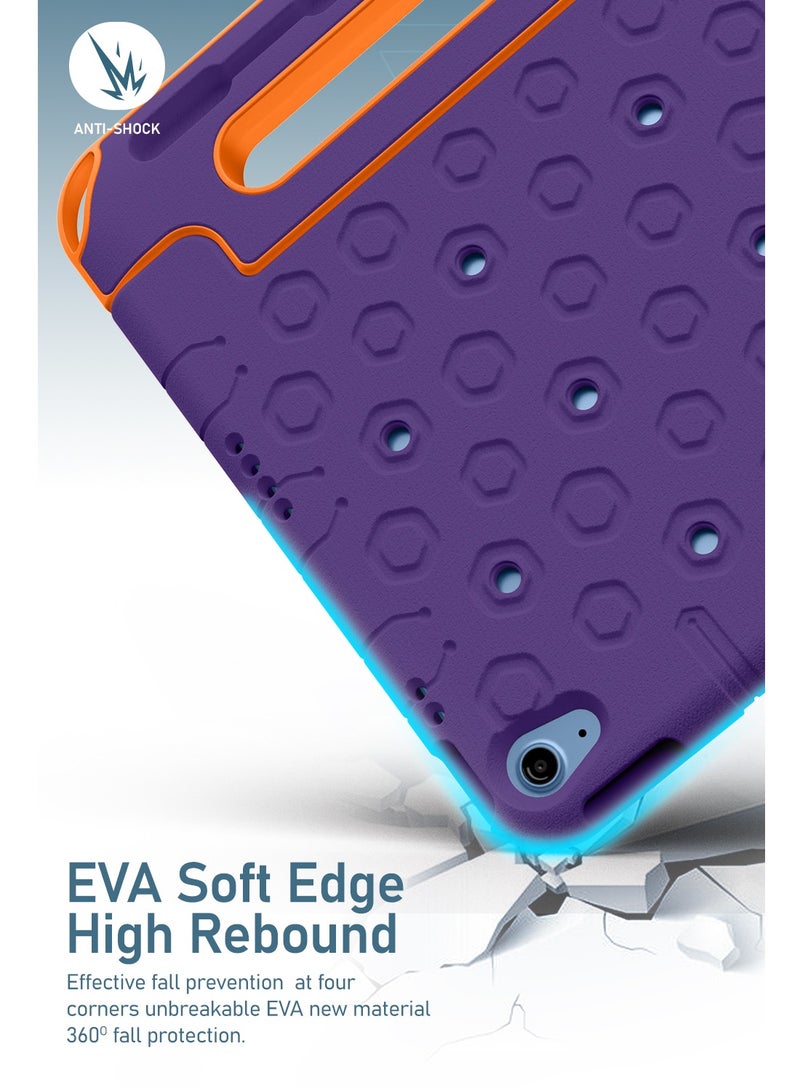 Moxedo Moxedo Rugged Protective EVA Silicone Kids Case Cover, Shockproof DIY 3D Cartoon Pattern with Pencil Holder, Stand and Handle Grip Compatible for Apple iPad 2022 (10th Gen) 10.9 inch – Purple - Image 3
