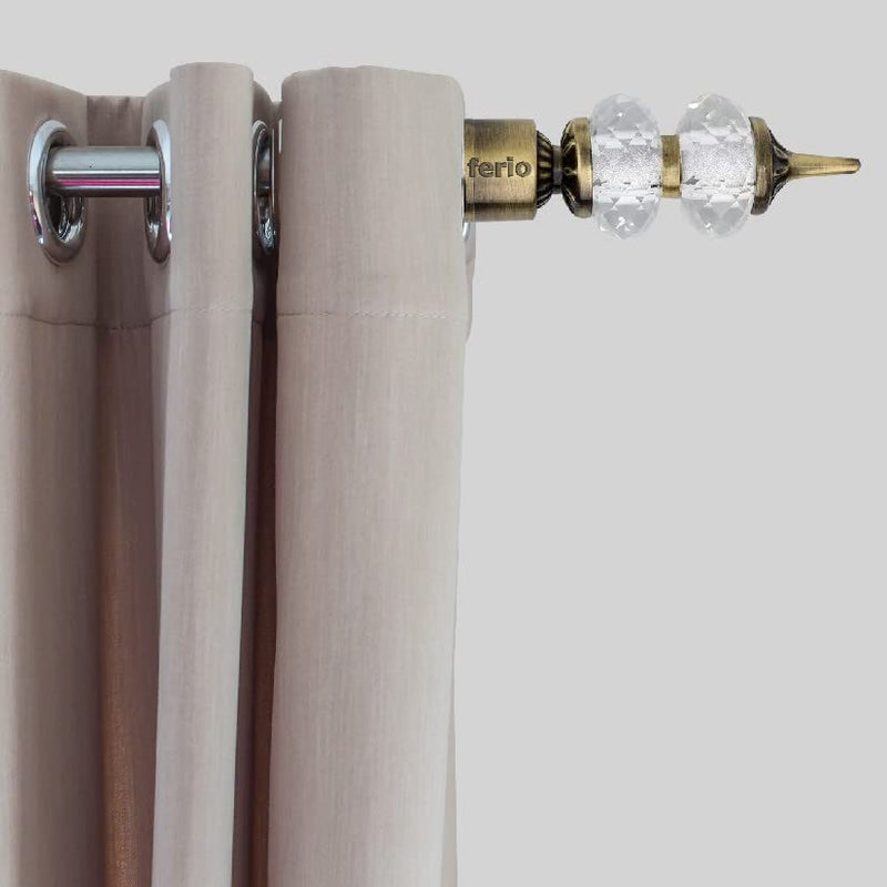 FERIO Aluminium And Double Diamond Stander Curtain Finials - Suitable for 1 Inch Rod (Antique Brass) - 2 Pieces,Eyelet - Image 2