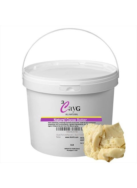 Pure and Natural Cocoa Butter from Ghana (5LBS)