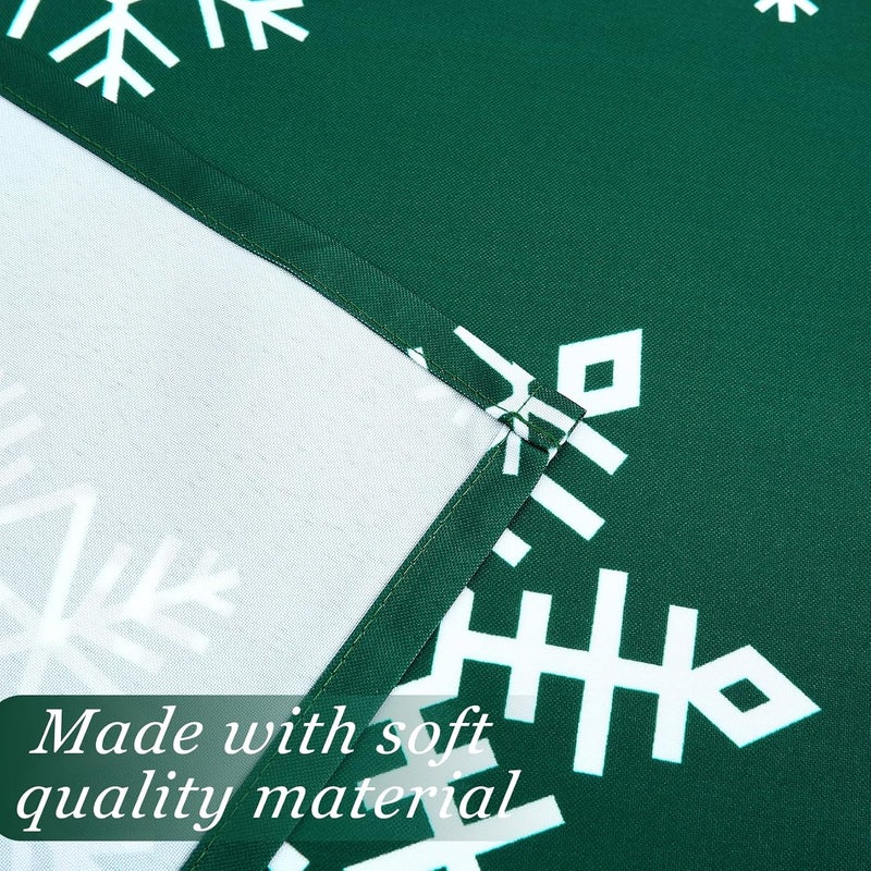 CAROMIO Christmas Tablecloth Christmas Table Cloths for Rectangle Tables 60 x 102 Oblong Farmhouse Xmas Table Covers for Kitchen Dining Room Banquet Snowflake Christmas Table Decor Green - Image 3