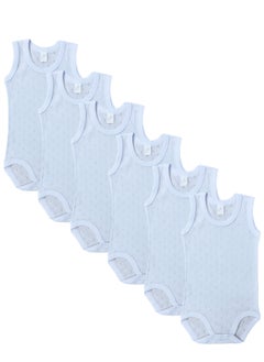 City Rose 6- Pieces Bodysuit barbtoz Perforated Boys Underwear Cotton White  - Image 1