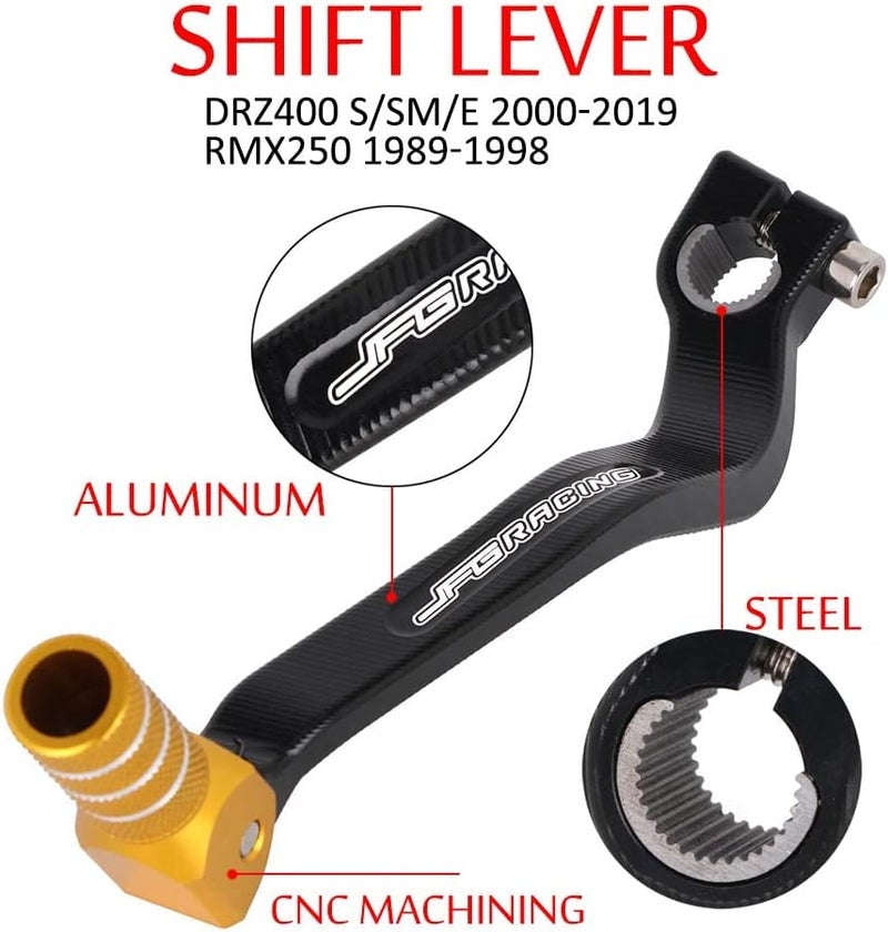 USTPO Motorcycle Gear Shift Lever Shifter Pedal CNC for DRZ400S DRZ400E 2000-2019 RMX250 1989-1998 - Gold - Image 2