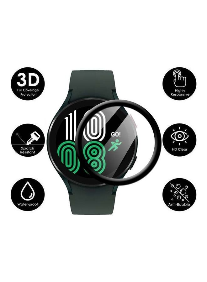 NIBEMINENT 4-Piece of 3D Screen Protector for Samsung Galaxy Watch 4 40mm Black - Image 3