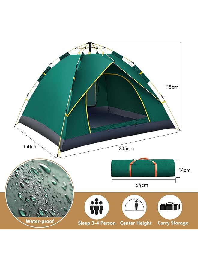 Generic Camping Tent Automatic 2 3 Man Person Instant Tent Pop Up Tent Waterproof Outdoor Large Lightweight 4 Seasons Tent Automatic Setup Family Backpacking Tent For Hiking Backpacking Camping Travel  - Image 2