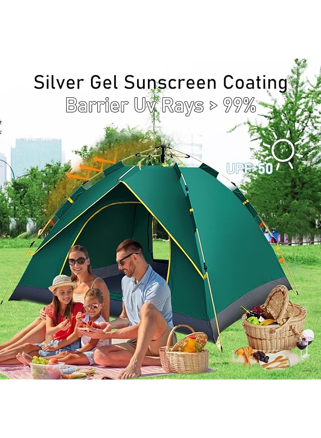 Generic Camping Tent Automatic 2 3 Man Person Instant Tent Pop Up Tent Waterproof Outdoor Large Lightweight 4 Seasons Tent Automatic Setup Family Backpacking Tent For Hiking Backpacking Camping Travel  - Image 5
