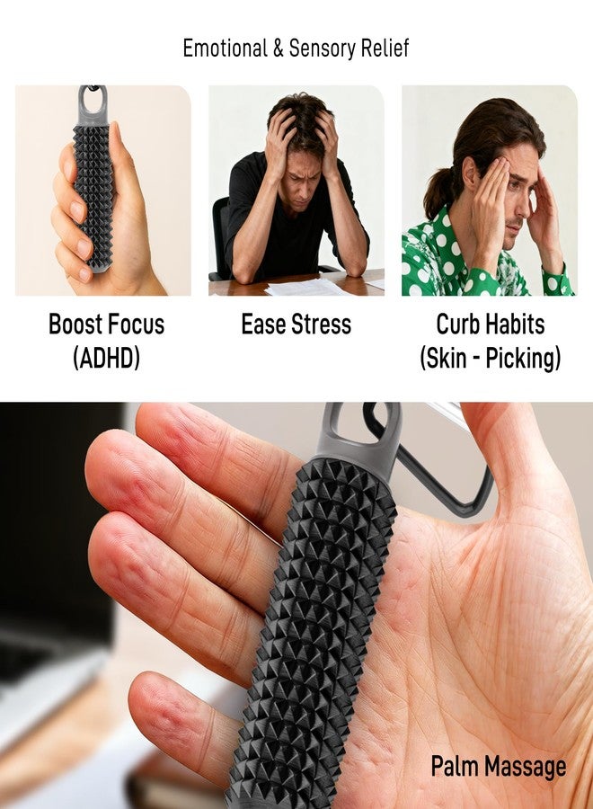 Omilly Little Ouchies Pain Fidget Toy with Adjustable Weight & Carabiner, 3D Printed Spiky Sensory Keychain for Anxiety Relief and Focus - Portable Stress Relief Tool for Adults, Teens, Skin Picking-1 Pack - Image 4