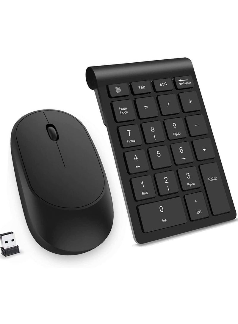 Wireless Number Pad and Mouse Combo Portable Ultra Slim 2.4GHz USB Wireless Numeric Keypad and Mouse Set  - Image 1