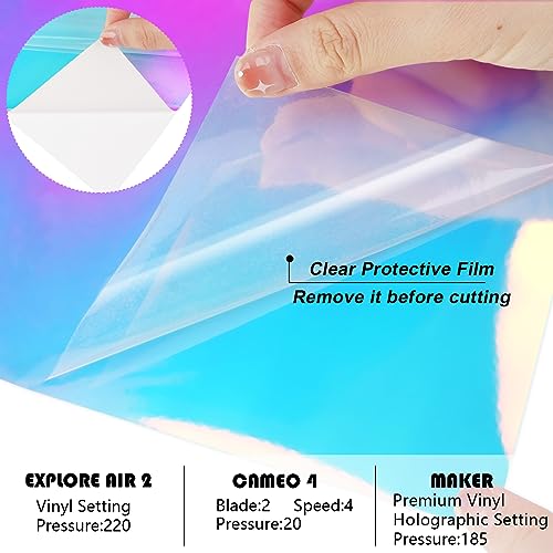 WRAPXPERT Glow in The Dark Permanent Adhesive Vinyl Holographic Iridescent Vinyl Opal White Glow Green for Wrap,Stickers,Decal,Lettering,12" x5ft - Image 5