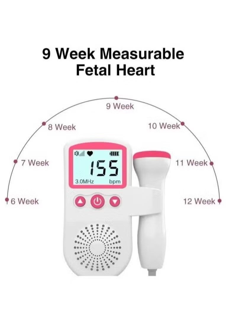 JWSISSIE Fetal Heart Rate Monitor, Portable Ultrasound Doppler, with LCD Screen - Image 4