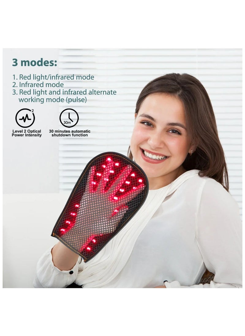 General 50 LED Infrared Light Therapy Gloves for Hand Pain Relief 660nm 850nm Red Light Therapy to Eliminate Inflammation  - Image 3